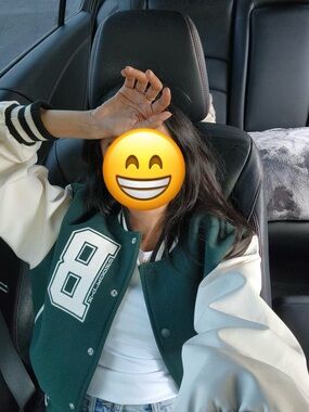 Garage Green and White Varsity Jacket